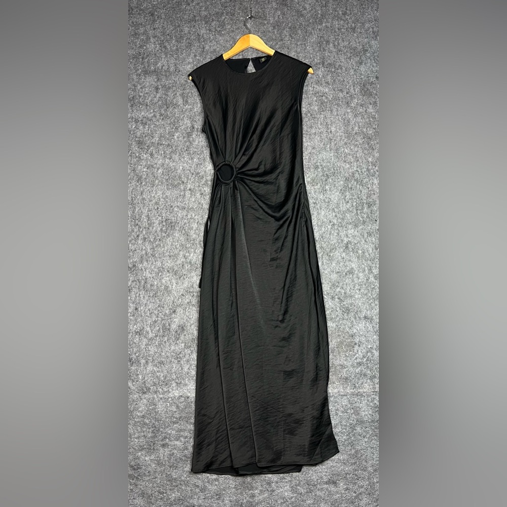 House of Harlow 1960 Black Asymmetrical Maxi Dress with Ring Detail Size M